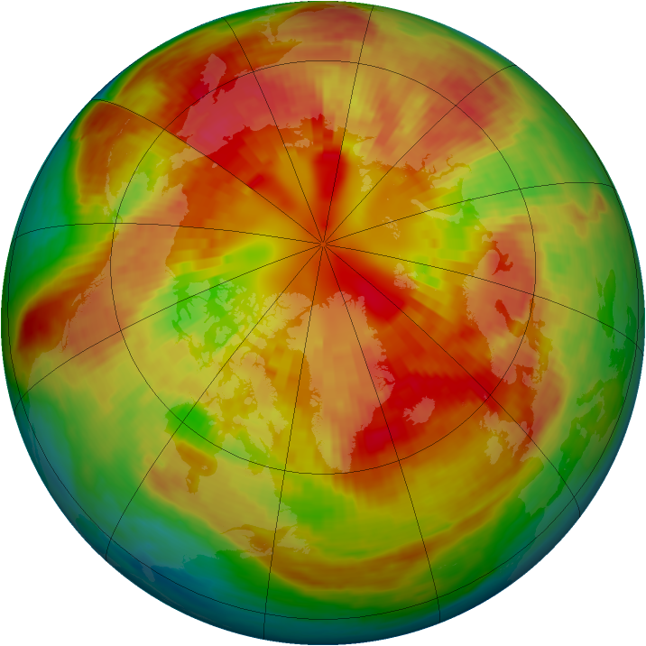 Arctic ozone map for 04 March 2001